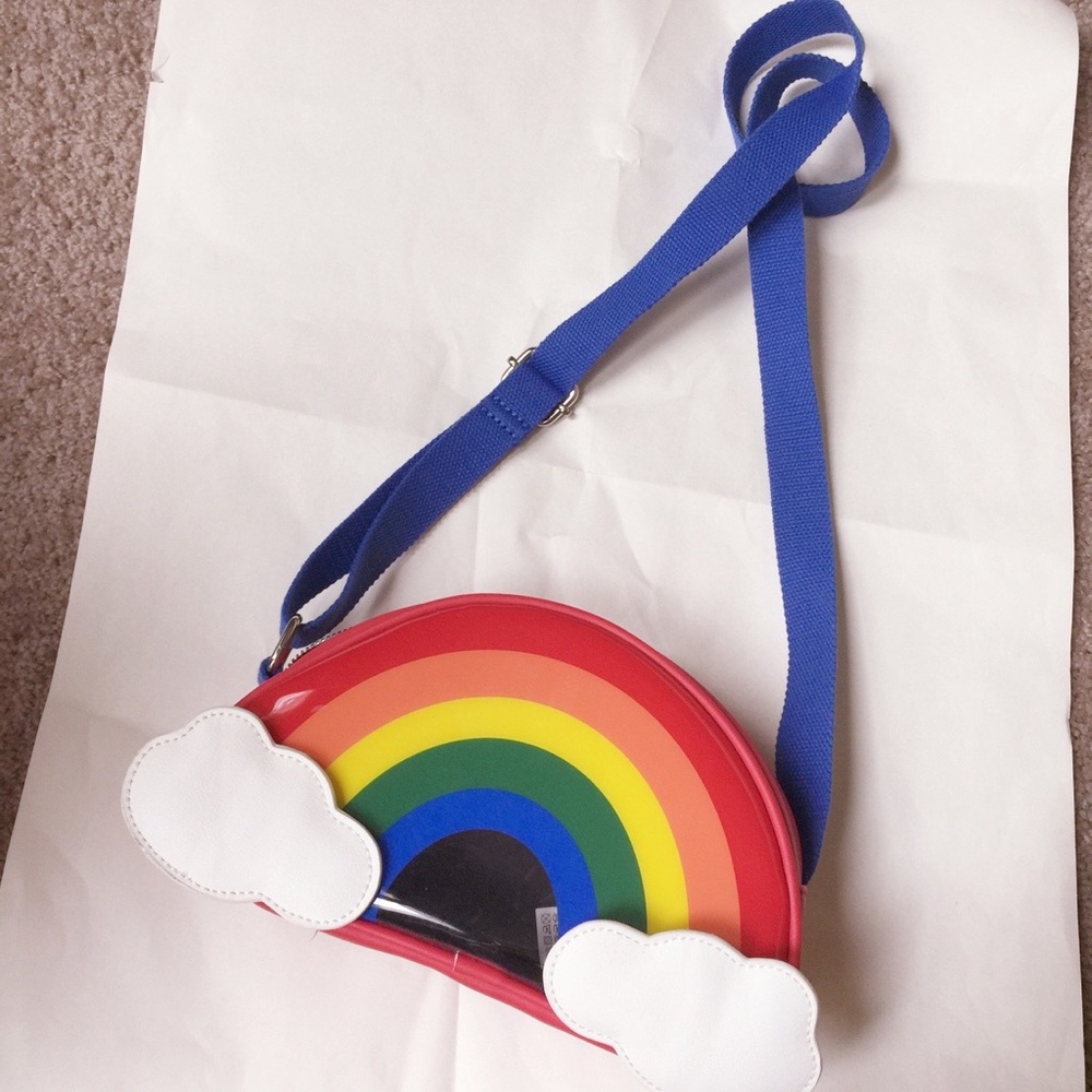 NWOT rainbow leather bag